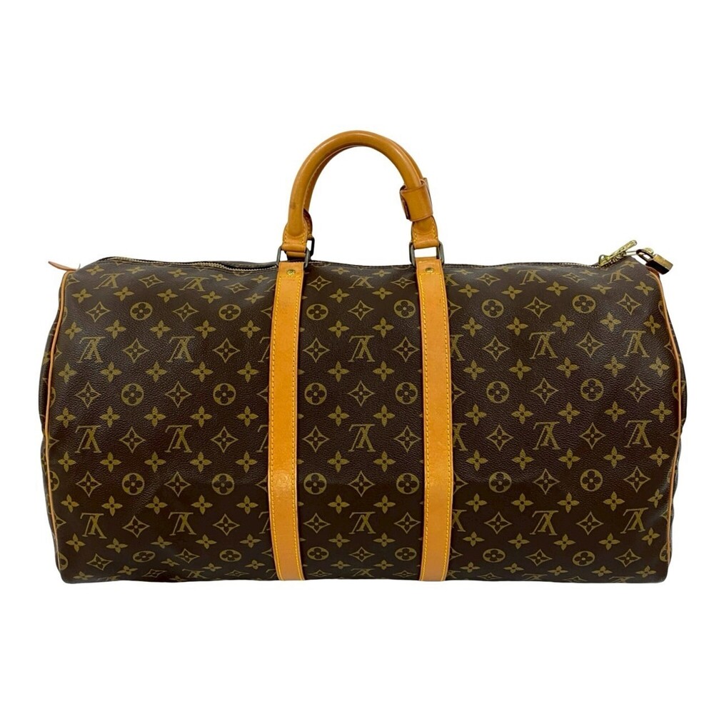 LOUIS VUITTON Authentic Brown Leather Boston Bag - Picture 3 of 9